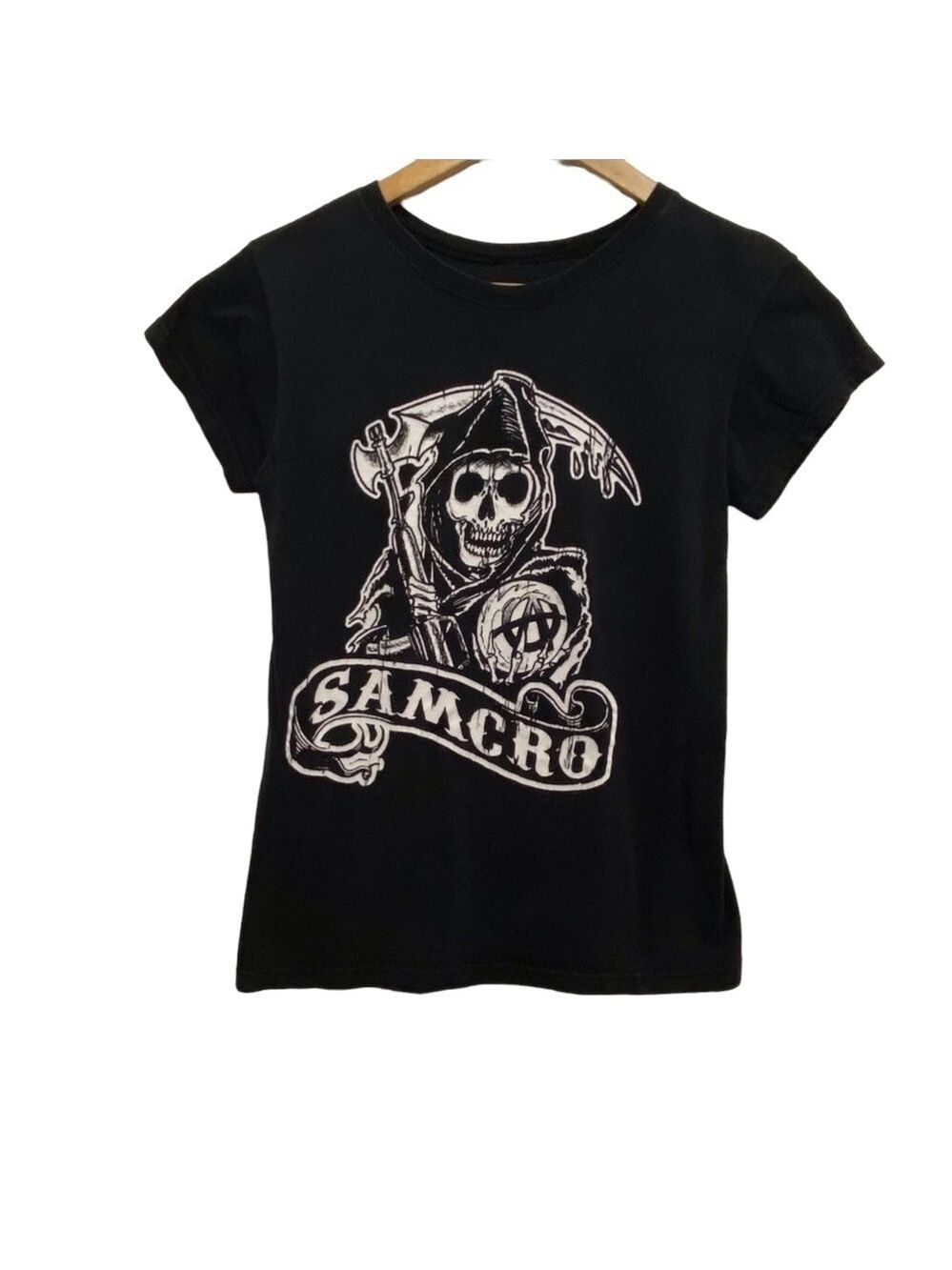 Creepy Graphic baby tee Sons of Anarchy black tee small/medium skull